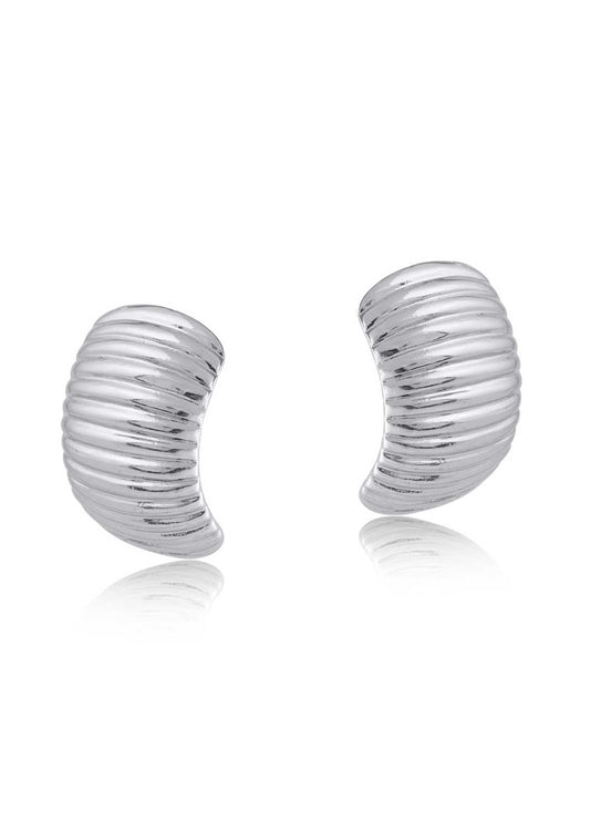 Artemis Ripple Stud Earrings in Silver