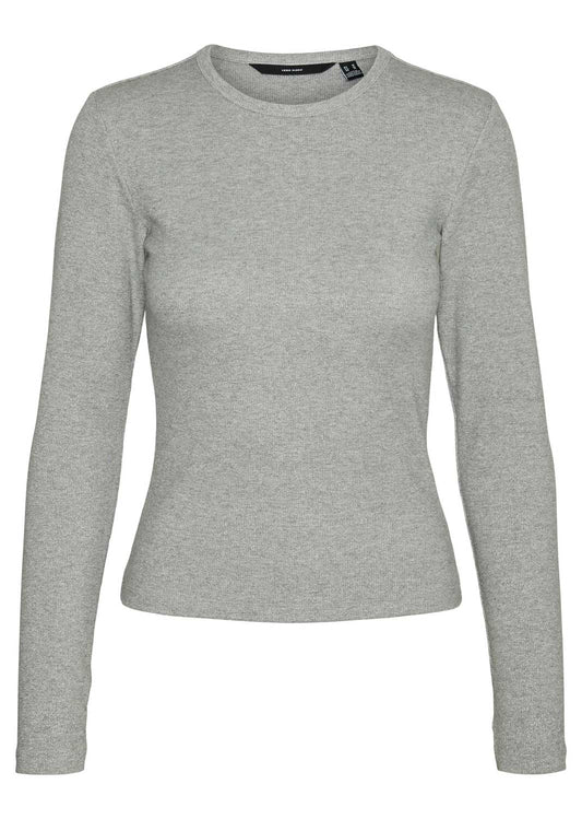 Chloe Lurex Long Sleeve Top in Silver